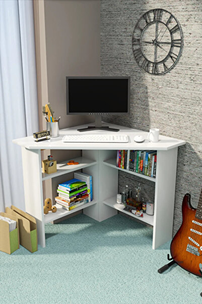 issevenler Köşe Çalışma Masası Beyaz