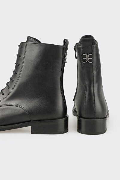 Elle Shoes Siyah Deri Kadın Günlük Bot