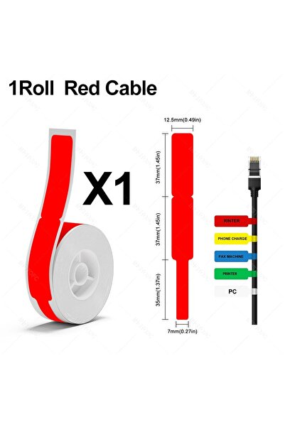 choice2 طابعة ملصقات ذكية محمولة صغيرة من Niimbot D110 باللون الأحمر مزودة بكابل حراري وملصقات لاصقة مقاومة للماء