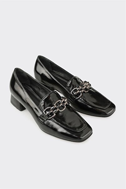 Elle Shoes Siyah Deri Kadın Ayakkabı