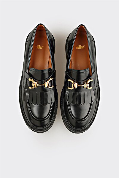 Elle Shoes Siyah Deri Kadın Günlük Ayakkabı