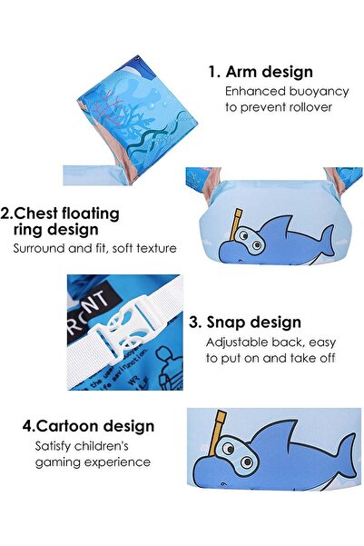 erorex Swim Vest Kids 30 55 Pounds Boys Girls Toddler Floats Shoulder Harness Arm Wings Children Safety