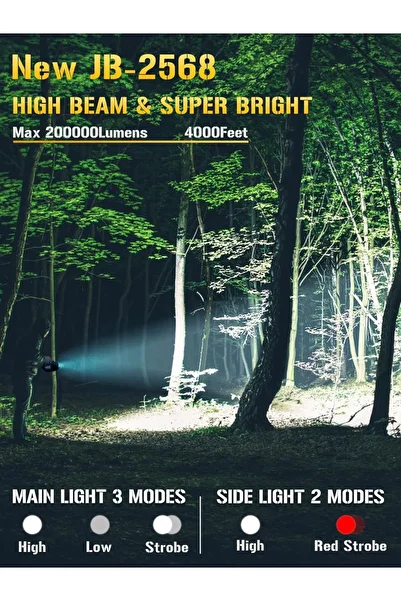 erorex 200000 Lumens Spotlight Rechargeable Spotlight Flashlight Dual Floodlight Solar Panels LED spot