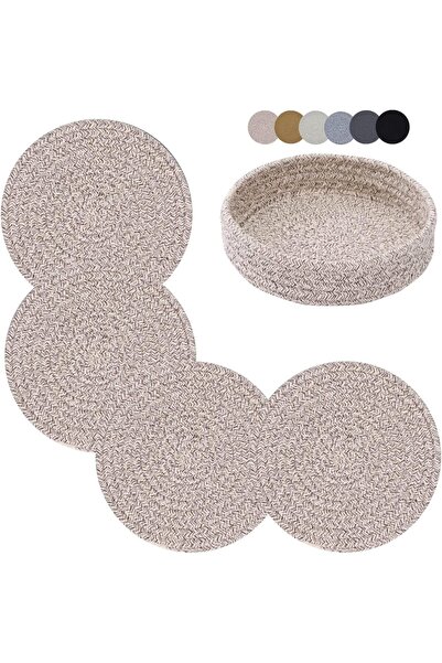 erorex أطباق ساخنة من تريفيتس، أواني ساخنة من تريفيتس، مقالي، وسادات ساخنة 7 بوصات، 4 قطع من سلال التخزين، أسطح العمل، وعاء