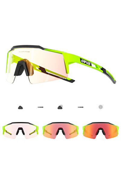 KAPVOE 1 lens Photochromic-RE-09 Bike Sunglasses Cycling Glasses for Man MTB Goggles Women Outdoor C