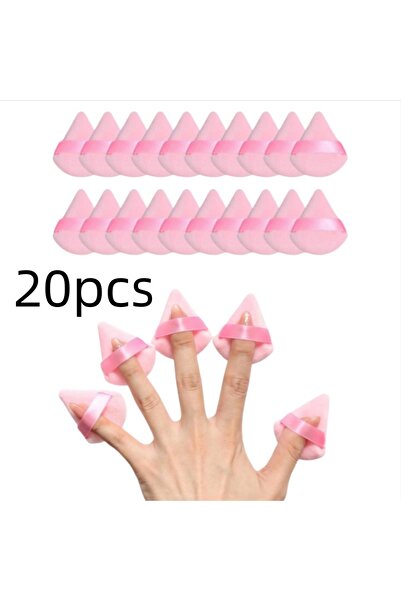 Choice12 20pcs Pink 30pc Mini Velvet Makeup Puff Set Soft Cotton Triangle Pow...