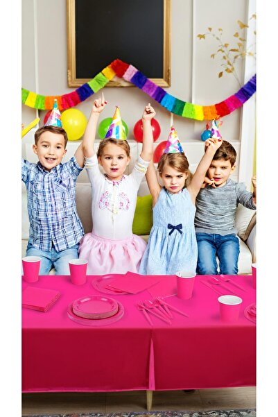 erorex 169 Piece Hot Pink Party Supplies Complete Tableware Set Party Decorations Paper Plates, Cups,