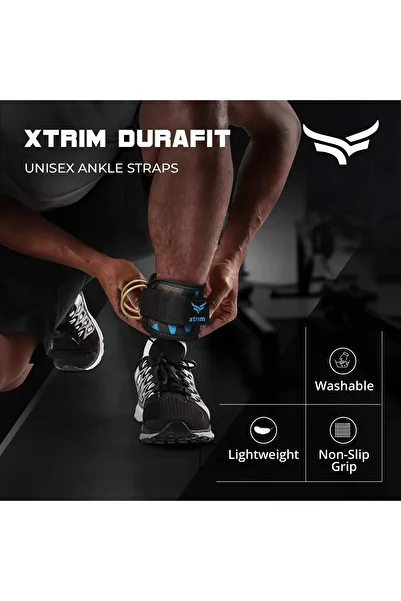 erorex Durafit Unisex Stylish Ankle Straps Metal D Rings Cable Machine Kickbacks Glutes Workouts