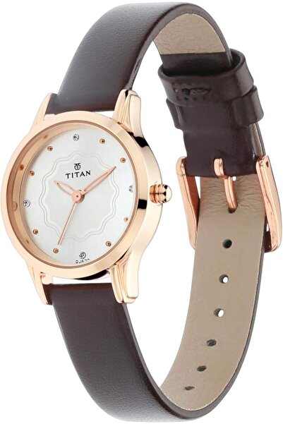 erorex Silver Dial Leather Strap Watch