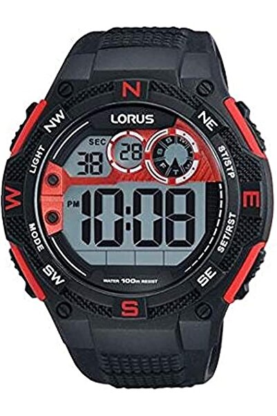 erorex R2309Lx9 Men'S Digital 100M Water Resistant Calender Chronograph Black And Red Color