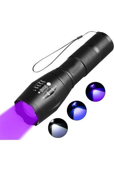 erorex مصابيح يدوية قابلة لإعادة الشحن تعمل بالأشعة فوق البنفسجية ذات الضوء الأسود 395 نانومتر مصباح يدوي LED صغير بضوء أسود 3 1 محمول