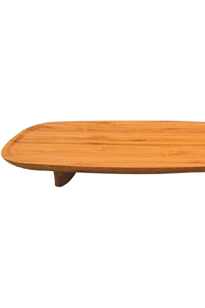 erorex Elegant And Durable Oval Bamboo Serving Platter With Stand Brown G17 X273