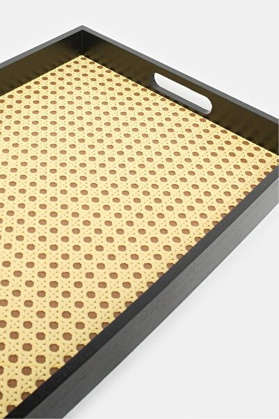 erorex Black Rectangle Serving Tray Set (2 Piece), Black, One Size 131777258