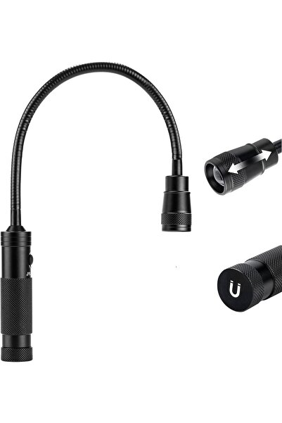 erorex مصباح عمل LED 500 لومن مصباح يدوي مرن على شكل عنق الإوزة بقاعدة مغناطيسية وشبكة قابلة للتعديل والتكبير