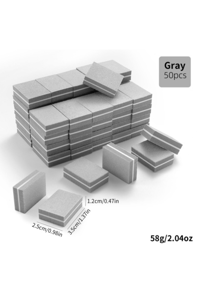 choice2 50pcs gray 50pcs Lot Two-sided Mini Nail File Blocks Colorful Sponge Nail Buffer Block Nail Polishin