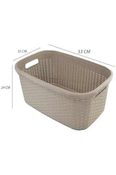 STOREMAX Sellbuyst Wicker Patterned Laundry Basket (Beige) Trendy 266450