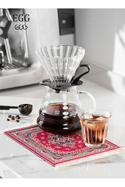 EGG Coffee Mat Coffee Cup Mat Coffee Mug MatTable Mat Mouse Pad Rubber Rectangle 23x18x0.5 cm Red