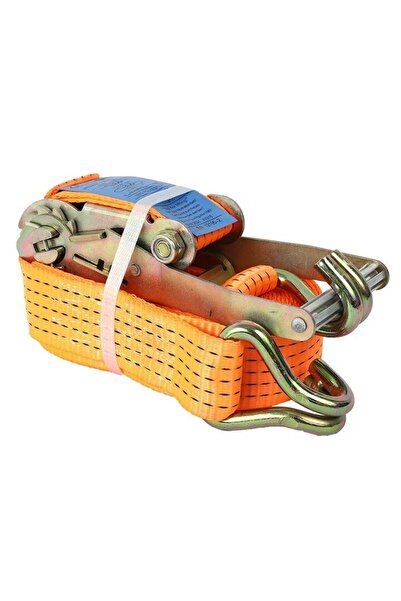 LEIBOO Anchoring Strap with Ratchet 5000 Kg, 10 Meters, 5 cm, Ergonomic Handle, Orange