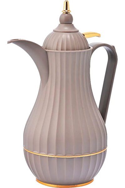 rexa ترمس تميم 7، سعة 0.6 لتر، حامل داخلي زجاجي، جسم خارجي بلاستيكي - رمادي فاتح