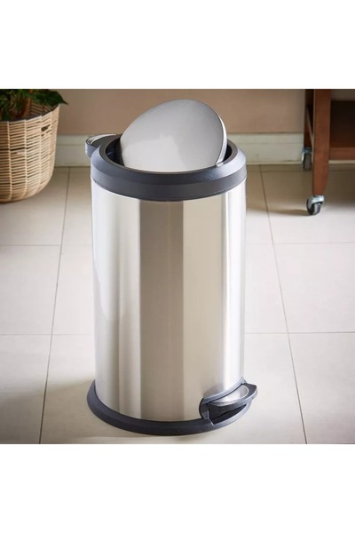 Generic Rocco Stainless Steel Pedal Bin with Swing Lid - 40 L