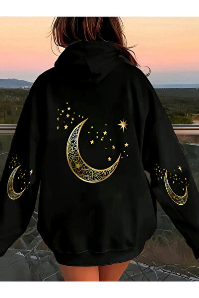 GALASHOP Full Moon and Stars Back Printed Hoodie