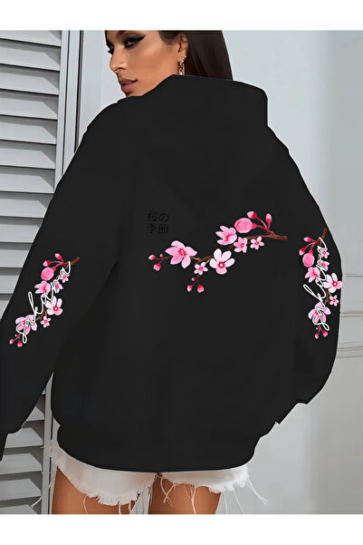 GALASHOP Cherry Blossom baskılı kadın Hoodie