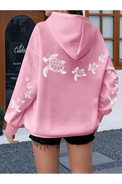 GALASHOP Turtle Print - Casual Pullover Sweatshirt