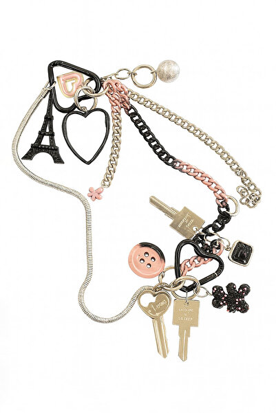 Xozza Breloc cu mai multe brelocuri și ornament pentru geantă cu figurină a Turnului Eiffel cu tematică Paris