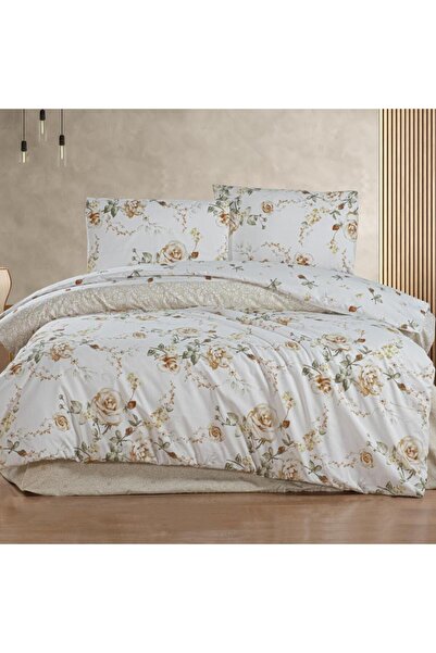 Cotton Eva Σετ Παπλωματοθήκης Μονό Μοτίβο Ροζ