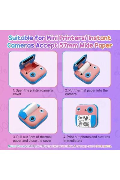 STOREMAX Sersashop 20 Rolls Thermal Paper 57mm X 25mm, Thermal Paper for Kids Camera, Printing Paper