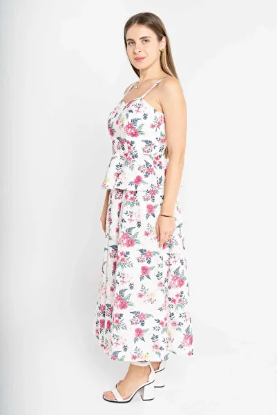 mica Wide Floral Midi Skirt