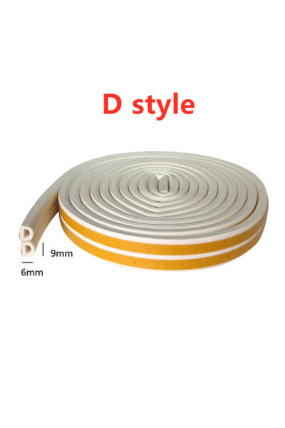 choice2 10M white-D 5/10m Seal Strip Self-Adhesive D Type Doors Window Gasket Soundproof Rubber Foam Weather