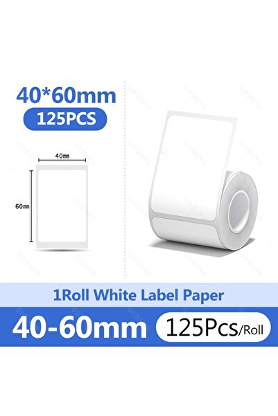Choice8 1WH Label 40-60mm Niimbot 1Roll B1 White Sticker Paper Waterproof Adhesive Label White Anti-oil For