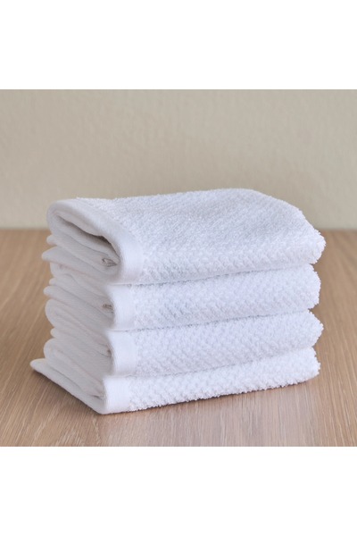 Generic Estella Popcorn 4-Piece 420 GSM Turkish Cotton Finger Tip Towel Set - 30x30 cm