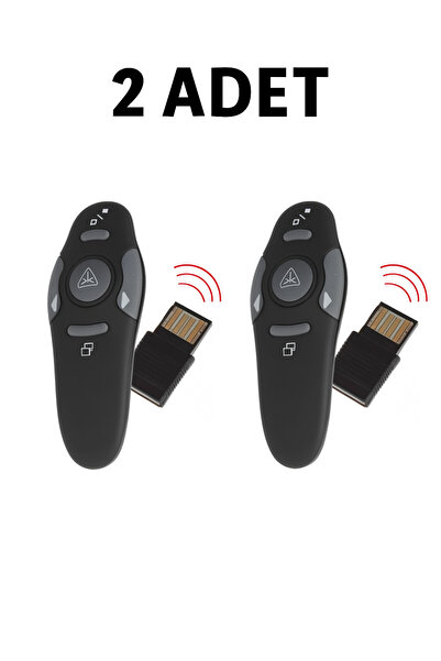 Forbin 2 ADET Lazer Sunum Kumandası Kablosuz Sunum Kalemi Powerpoint Slayt Atlatıcı Presenter