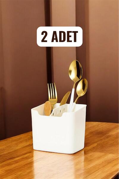 Bayev 2 Pieces Samba White Spoon and Fork Organizer - Spoon Holder for Inside the Cabinet