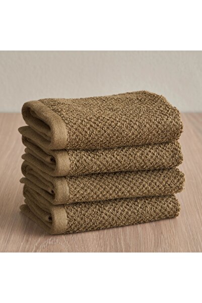 Generic Estella Popcorn 4-Piece 420 GSM Turkish Cotton Finger Tip Towel Set - 30x30 cm