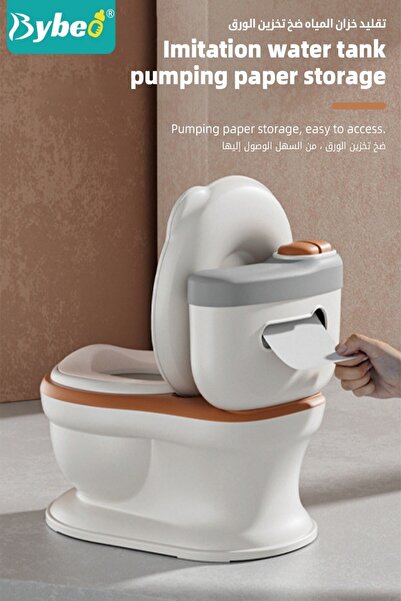 BYBEO Baby Potty Training Seat, Kid Size Potty, Realistic Potty Training Toilet with Lid Back, Babies Toil