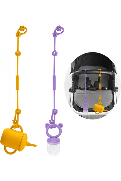 Cldy Set de 2 suporturi cu clemă pentru suzetă/cană pentru bebeluși Cldy, sil...