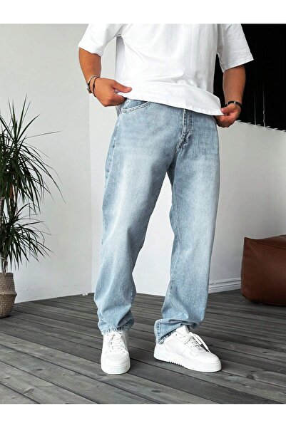 Wkm Denim Casual Erkek Baggy Denim Kot Pantolon