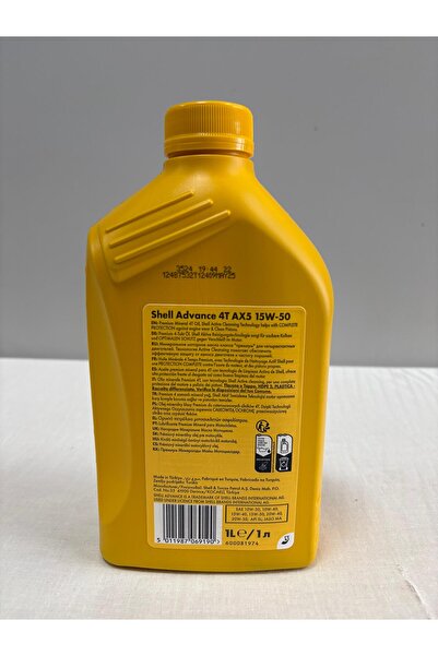 SHELL Advance 4T AX5 15W50 1L Motosiklet Yağı (Üretim Tarihi 2025)