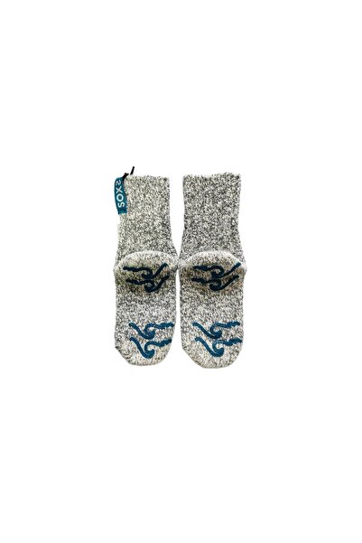 OEM Children's wool socks, non-slip, gray color, size 30-34