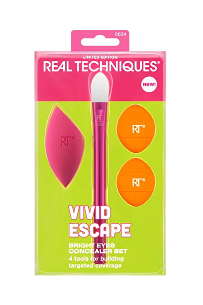Real Techniques Vivid Escape Bright Eyes Concealer Kit, 4 Piece Set
