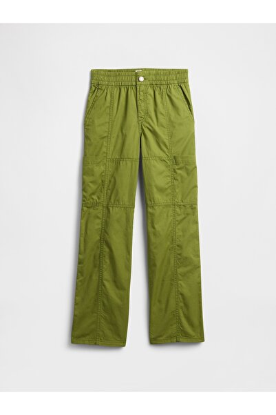GAP Kız Çocuk Yeşil Twill Loose Kargo Pantolon