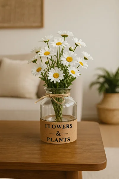 Kitchen Life Decorative Mushroom Glass Vase - Flowers, Plants Written Design Flower Pot & Planter