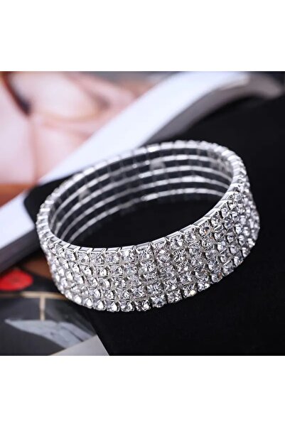 Ayzen 5 Row Elastic Bracelet with Stones