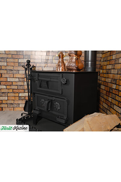 Türütoğlu Kuzine Şömine Karadeniz Kuzinesi (65*50)-(45*45 Fırın Ölçüsü)- Odun Yakıtlı- 2 mm Gövdeli-Küllüksüz