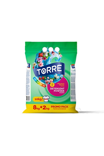 Torre Detergent pudra flori de munte, 80 spalari, 8+2 KG Promo