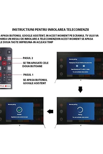 Evo Compatible Remote Control with TCL THOMSO/RC802V, BT and Voice Commands, EVO, Black, with Batteries