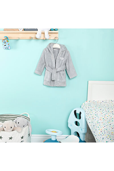angelee baby (Printable Name) Welsoft Dressing Gown Gray